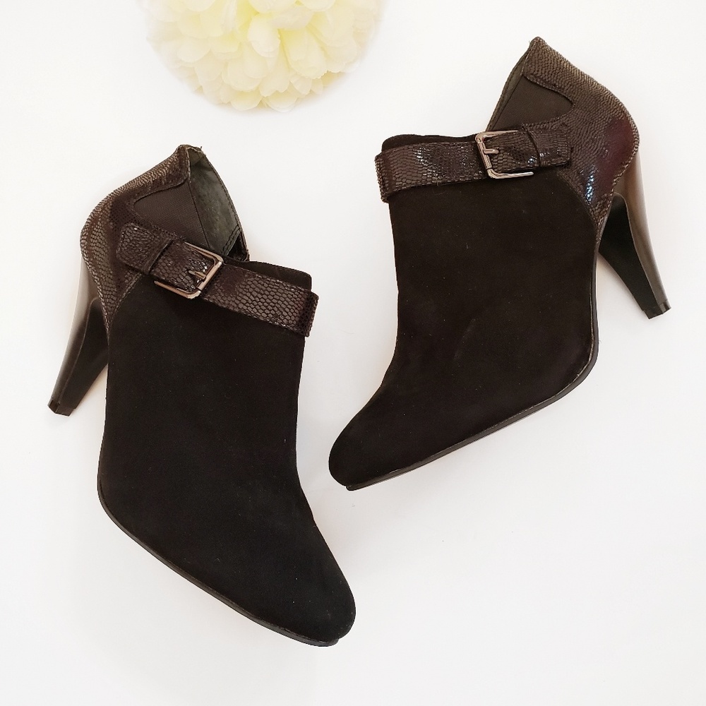 Alfani Shirlee Suede Ankle Boots Black Size 9.5M - Picture 1 of 8